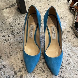 Jimmy Choo blue suede shoes